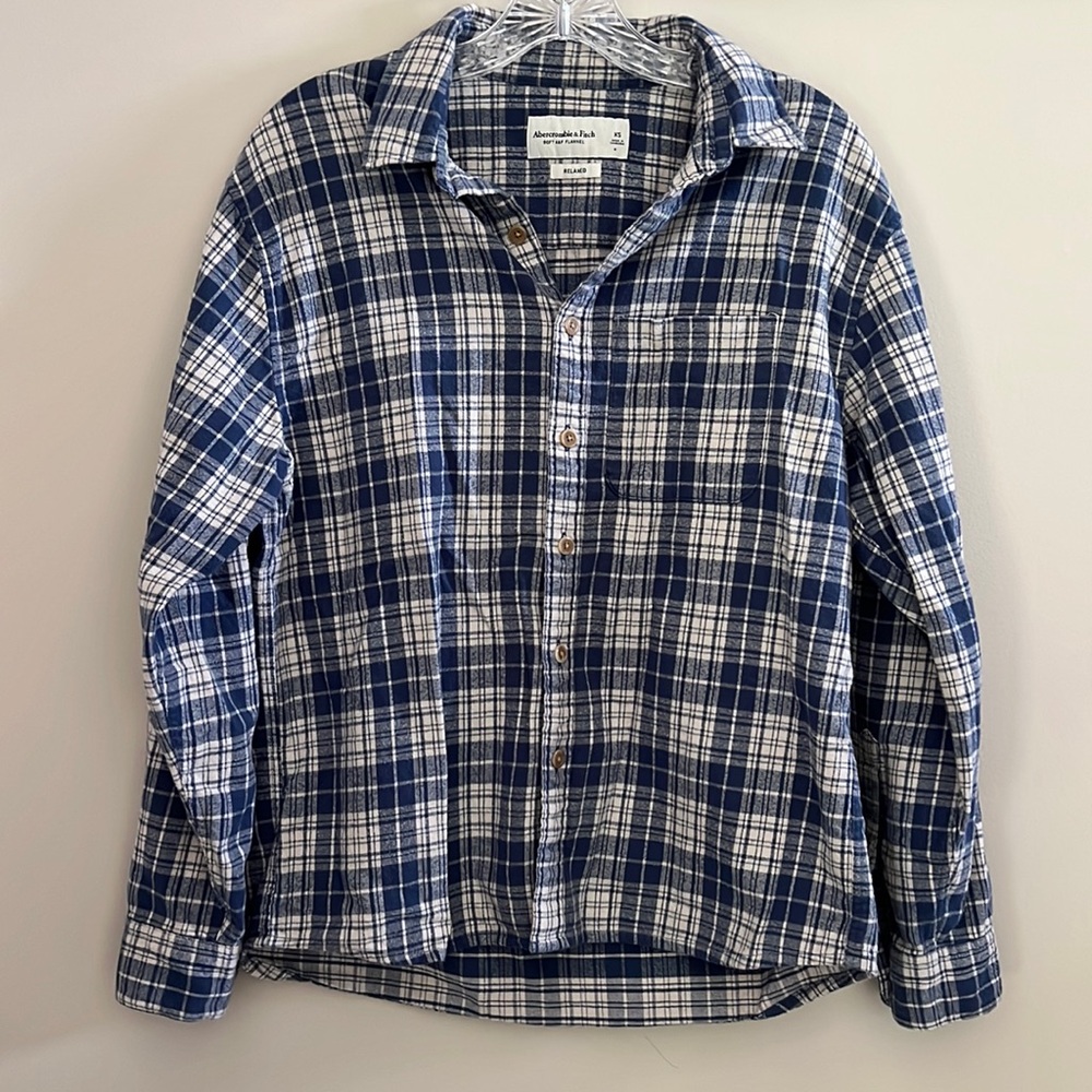 Abercrombie & Fitch Blue Relaxed Soft A&F Flannel | XS